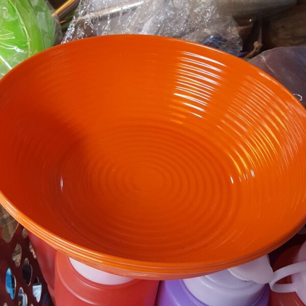 PAIR OF ORANGE PLASTIC BOWL