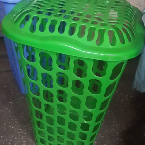 GREEN LAUNDRY BASKET