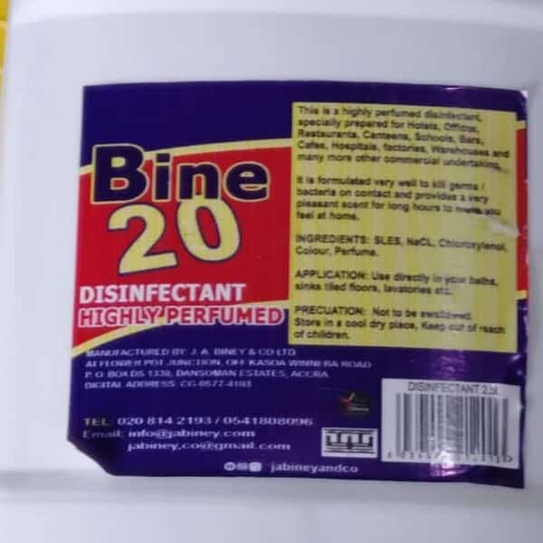 1 small size gallon bine 20 disinfectant